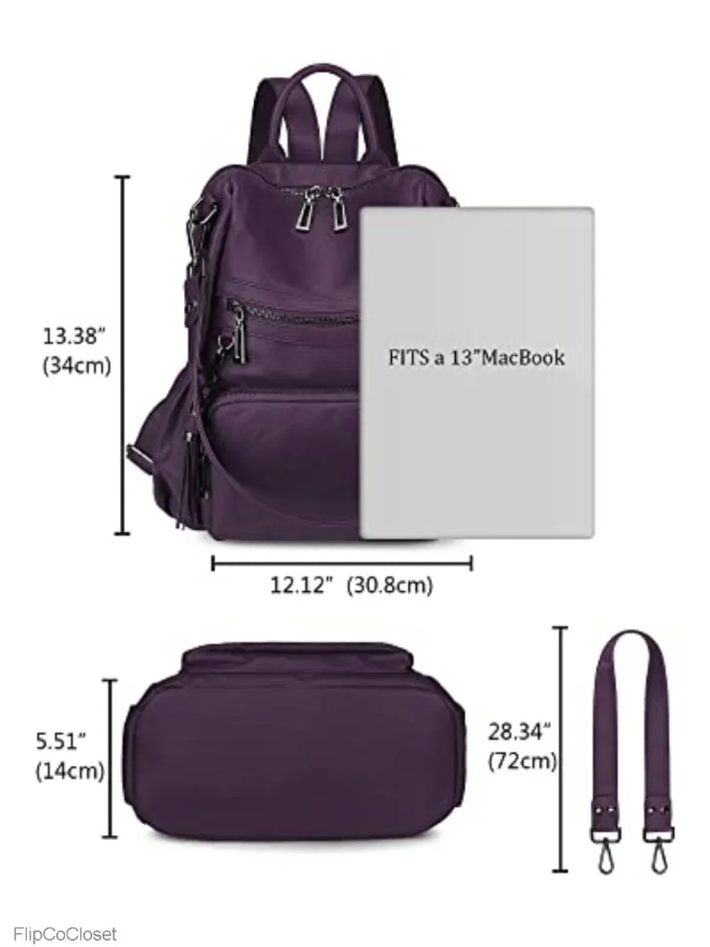 Faux Leather Travel Backpack Purse Tassel Shoulder Bag